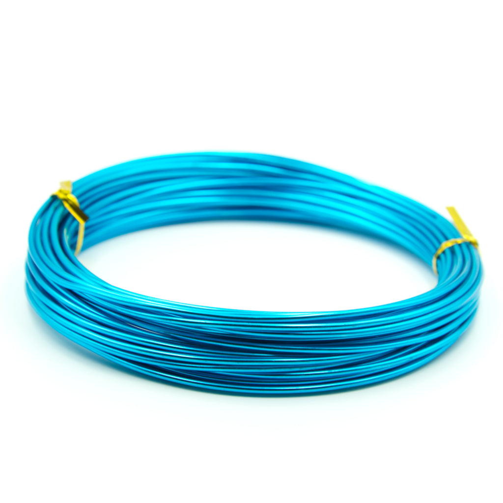 Floral Wire Aluminium 2mm 12 gauge - Aqua Blue
